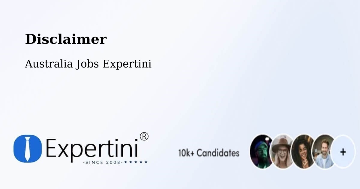 Disclaimer – Finley - Australia Jobs Expertini